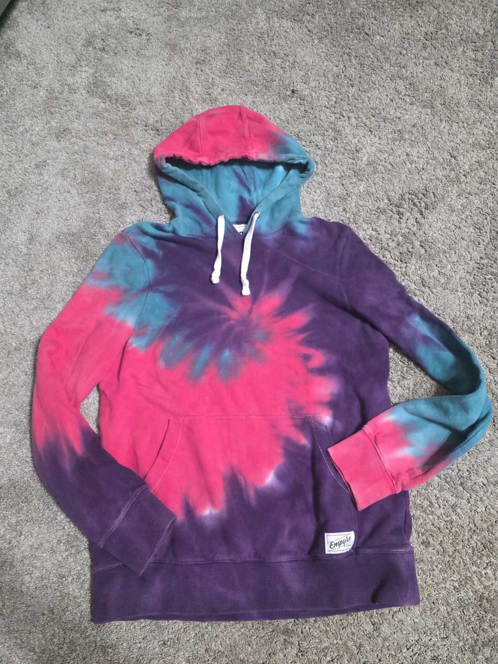 Empyre Tie-Dye Hoodie in Purple, Teal & White